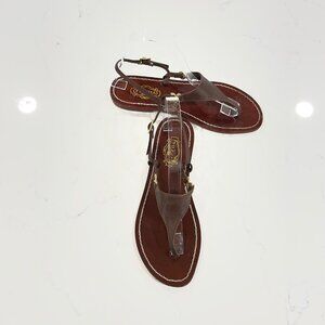 TUCCIA DI Capri Brown Leather Sandals Size 38 / 7.5